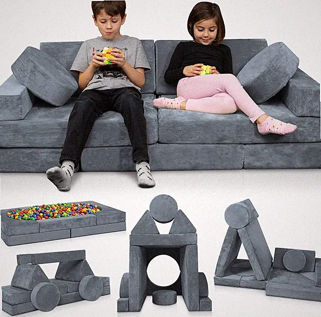 Kids Play Couch Child Toddler Modular Sofa Sectional Lounge Choose Your Color