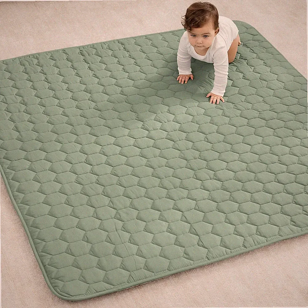Kids Play Mat 56 X 56 Inches Soft Quilted Non-Slip Bottom - Comfortable