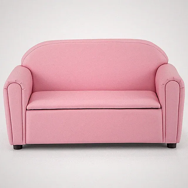 Kids Sofa Armrest Chair Lounge Couch Wood Construction Storage Box Living Room