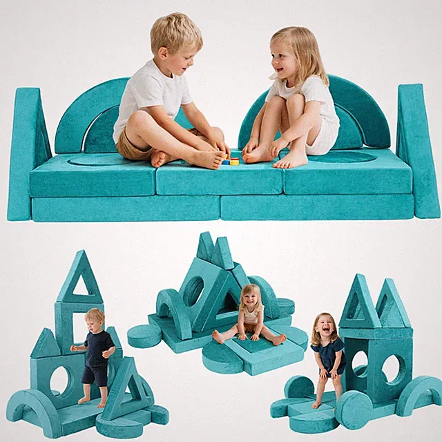Kids Sofa Modular Children Couch Toddler Sofa Playroom Christmas Gift 16Pcs