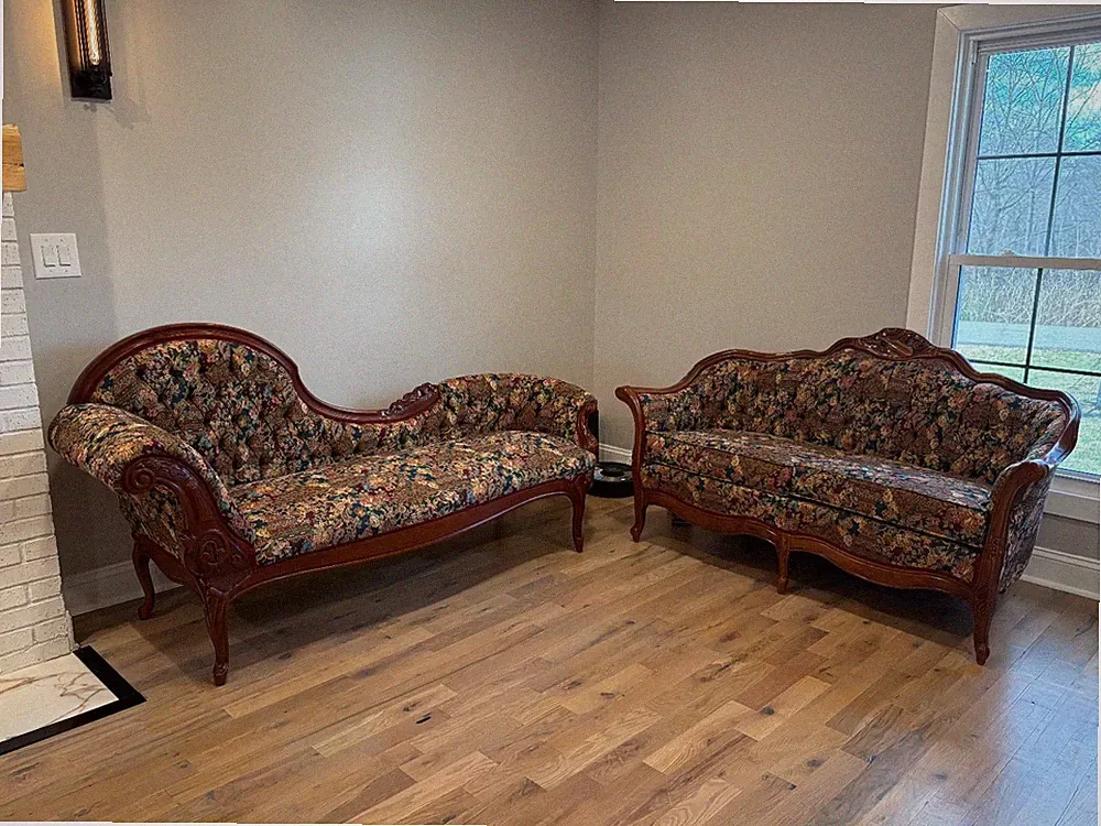Kimball reproduction Victorian Chaise and Couch set