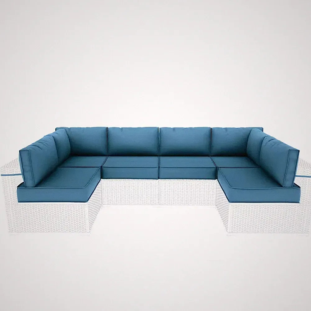 Kimunuk 14-Piece Outdoor Sectional Cushion Replacement Set, 26 X 26 X 5 In. Deep