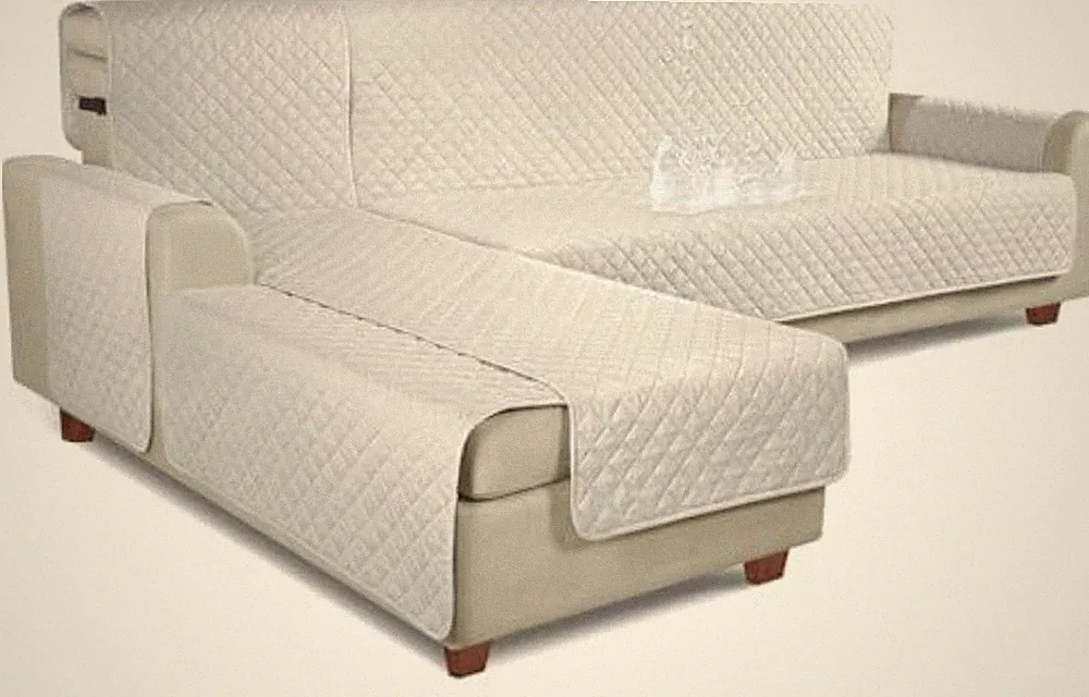 KinCam 100% Waterproof Sectional Couch Covers Reversible L Shaped Kids Pets