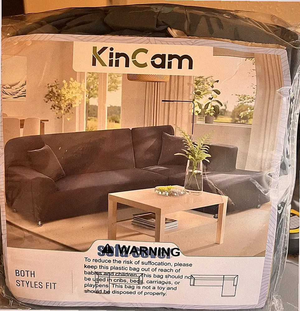 KinCam Sectional Couch Cover L-Shape Sofa Covers -2pcs Super Stretch