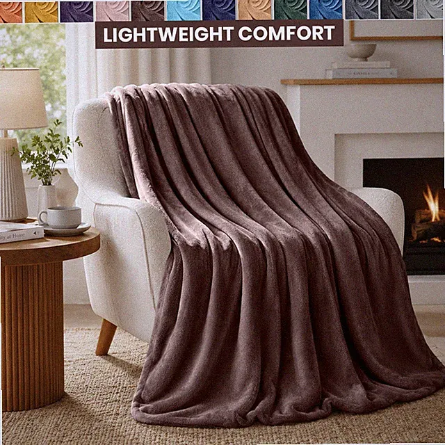King Size Fleece Blanket Soft Flannel Blanket Warm Coverlet Throw for Sofa & Bed