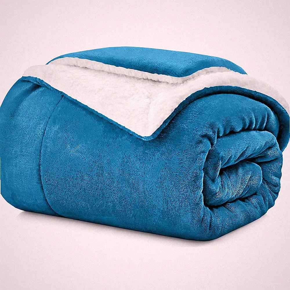 King Size Sherpa Fleece Blanket Ultra Soft Reversible for Bed Couch