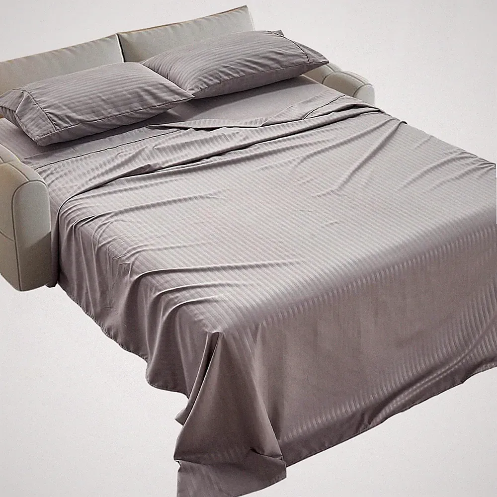 Kingnex Striped Sofa Bed Sheets Queen for Sleeper 60x74, Grey