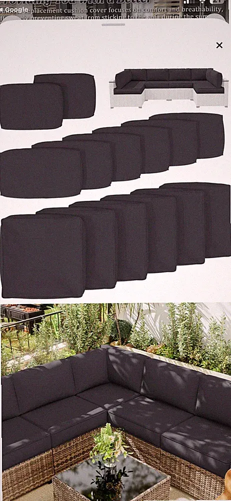 Kmcgloble-us 14 Piece Patio Sectional Cushion Covers (covers Only