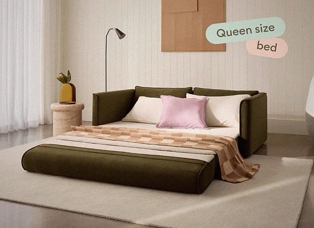 Koala Sofa Bed 70 Queen 4th Gen Coastal Moss Corduroy Fabric