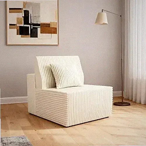 Komusou Single Sofa, Boneless Chair with Back Support & Pillows, for Living
