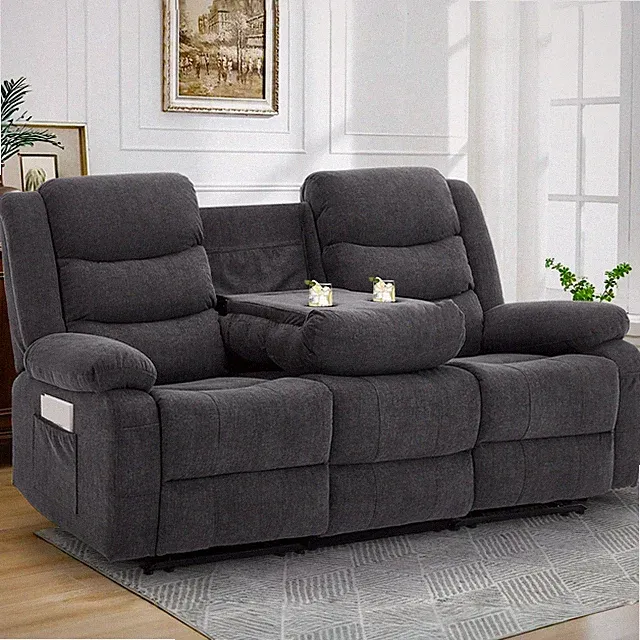 Korser 1/2/3 Seater Recling Sofa with Console Recliner Sofa Home Theater Seating