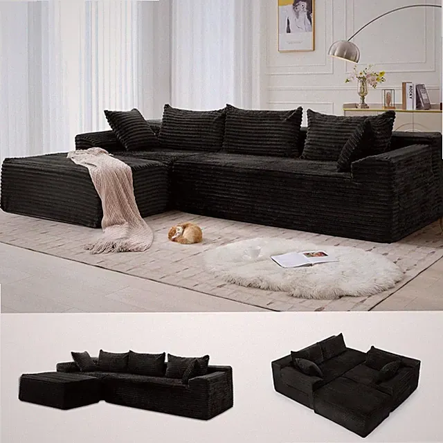 Korser 108" L-Shaped Modular Sectional Sofa with Chaise, Boneless Comfy