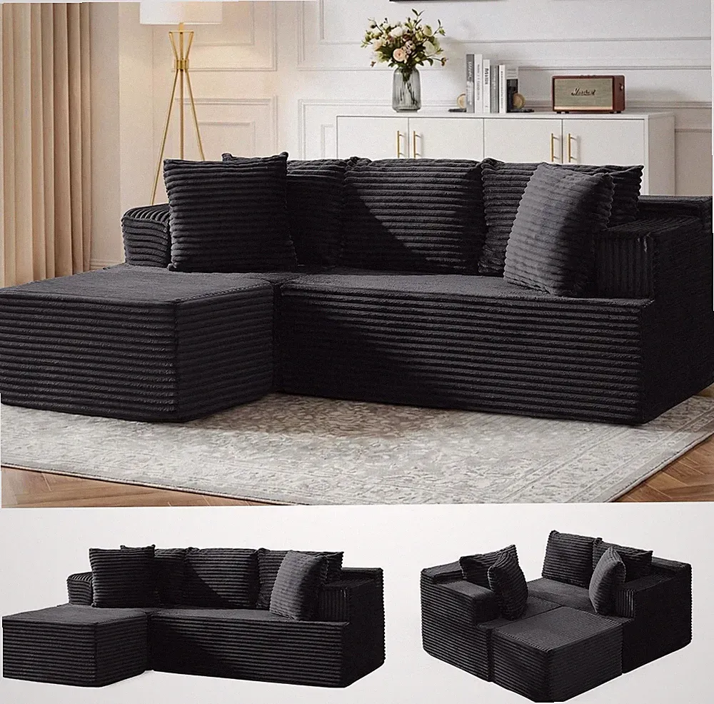 Korser 80" Cloud Modular Sectional Sofa with L-Shaped, Boneless Couches for Livi