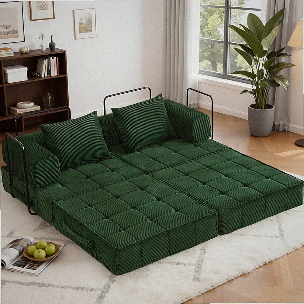Korser Convertible Modular Folding Mattress Couch Fixed Frame Floor Sleeper Sofa