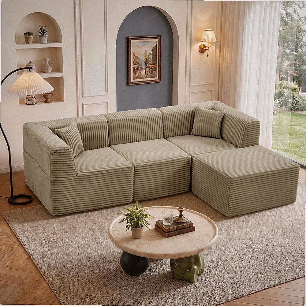 Korser U L-Shaped Boneless Modular Sectional Sofa with Chaise & Deep Seat