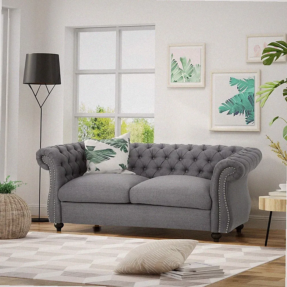 Kyle Traditional Chesterfield Loveseat Sofa