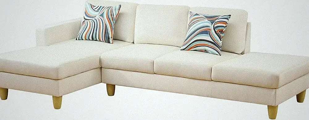L Shape 2-Piece Home Modular Sectional Sofa Comfy Cozy Corner Sofas Small Fabric