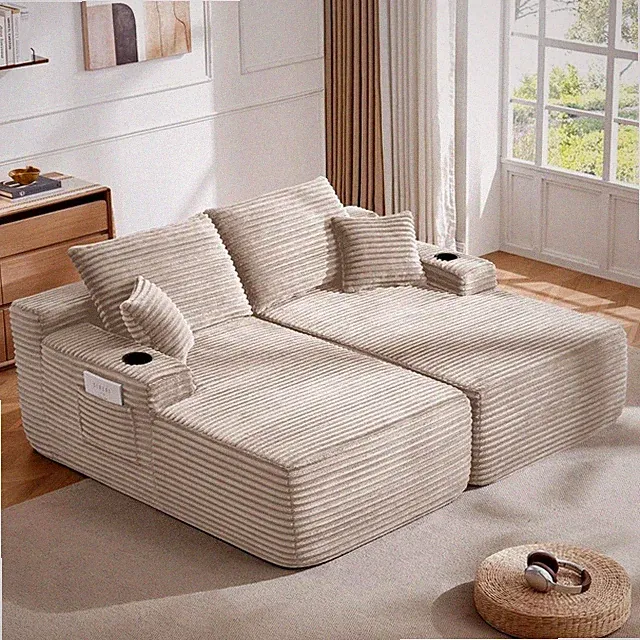 L-Shape 2 Seater Cloud Sectional Sofa Couch Chaise Deep Seat Modern Living Room