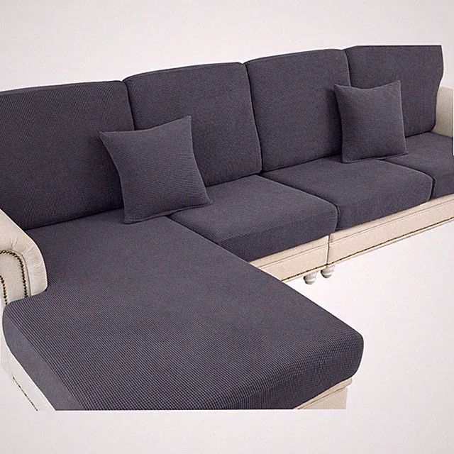 L Shape Couch Cover Set Polyester Washable Stretch Sofa Slipcover 2 Pcs