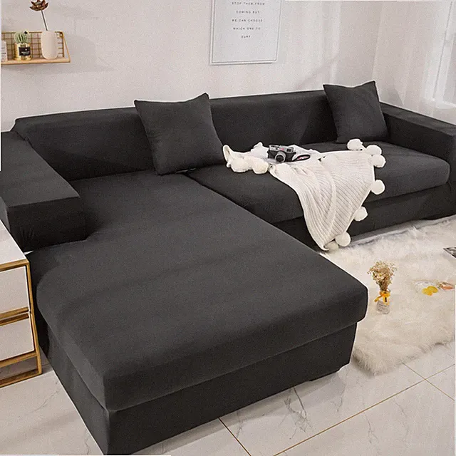 L-Shape Elastic Sofa Covers Slipcover Protector Stretch Sectional Settee Cover