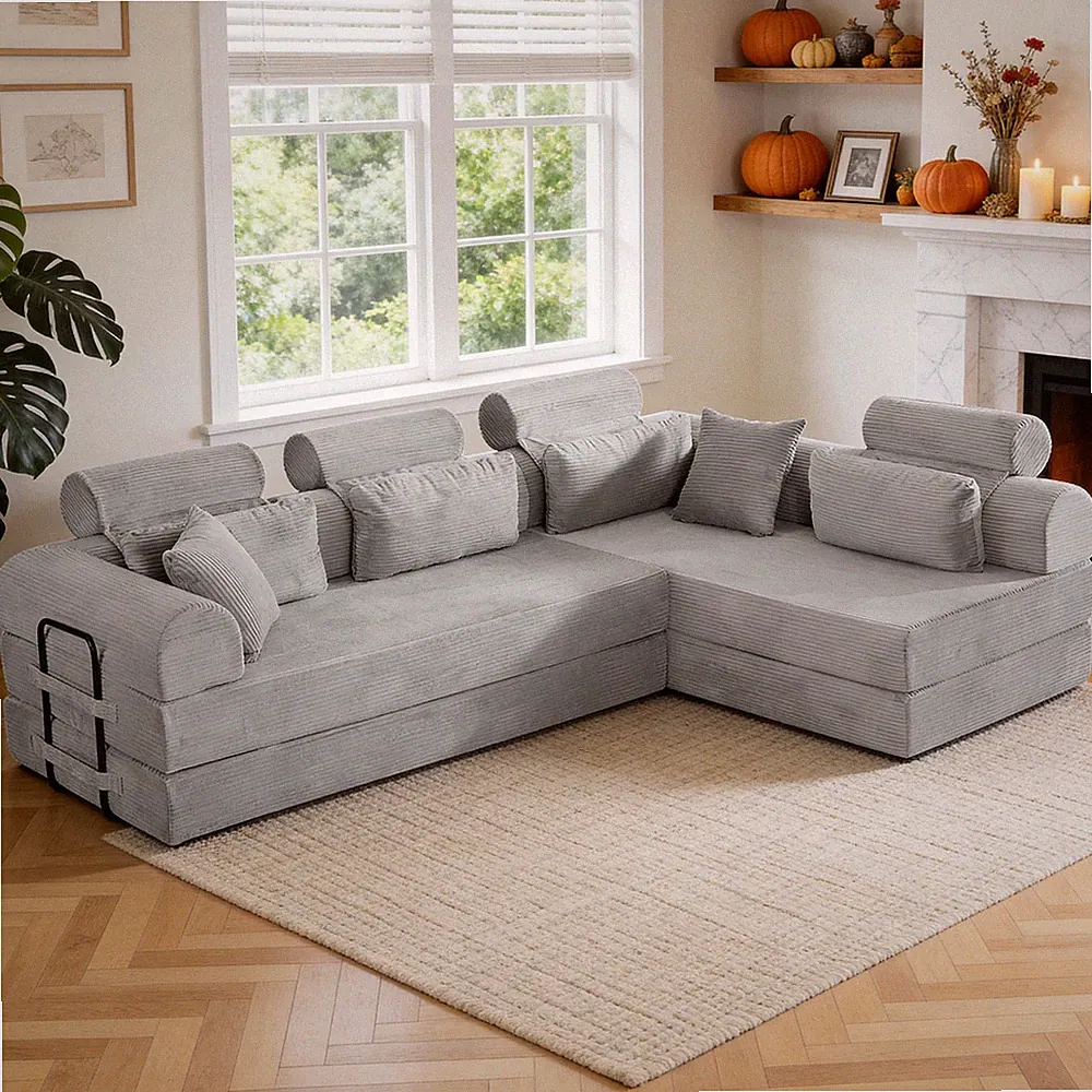 L shape Modular Sectional Sofa,Compressed Sectional Sofa Modern Minimalist St