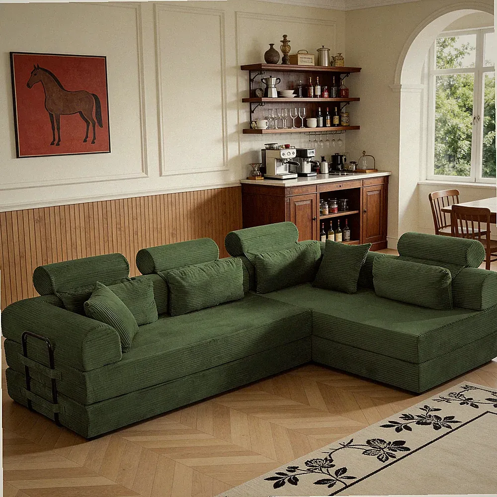 L shape Modular Sectional Sofa,Compressed Sectional Sofa Modern Minimalist Sty