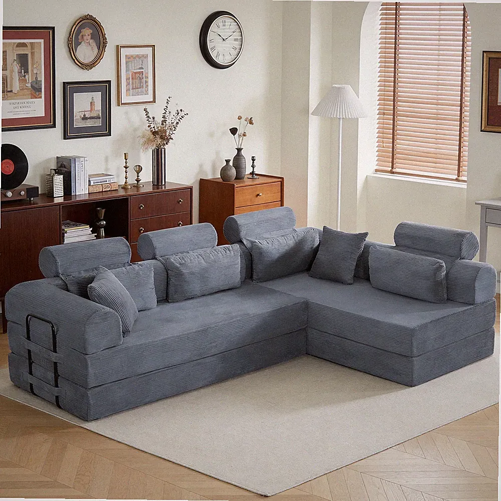 L shape Modular Sectional Sofa,Compressed Sectional Sofa Modern Minimalist Sty