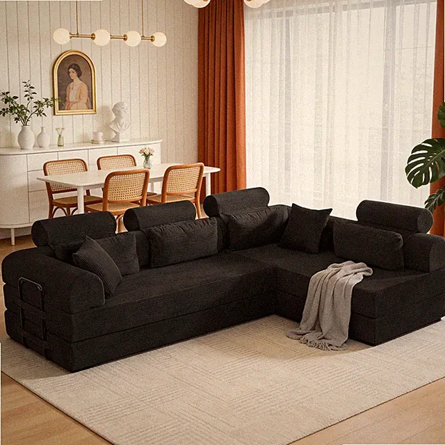 L shape Modular Sectional Sofa,Compressed Sectional Sofa Modern Minimalist Styl