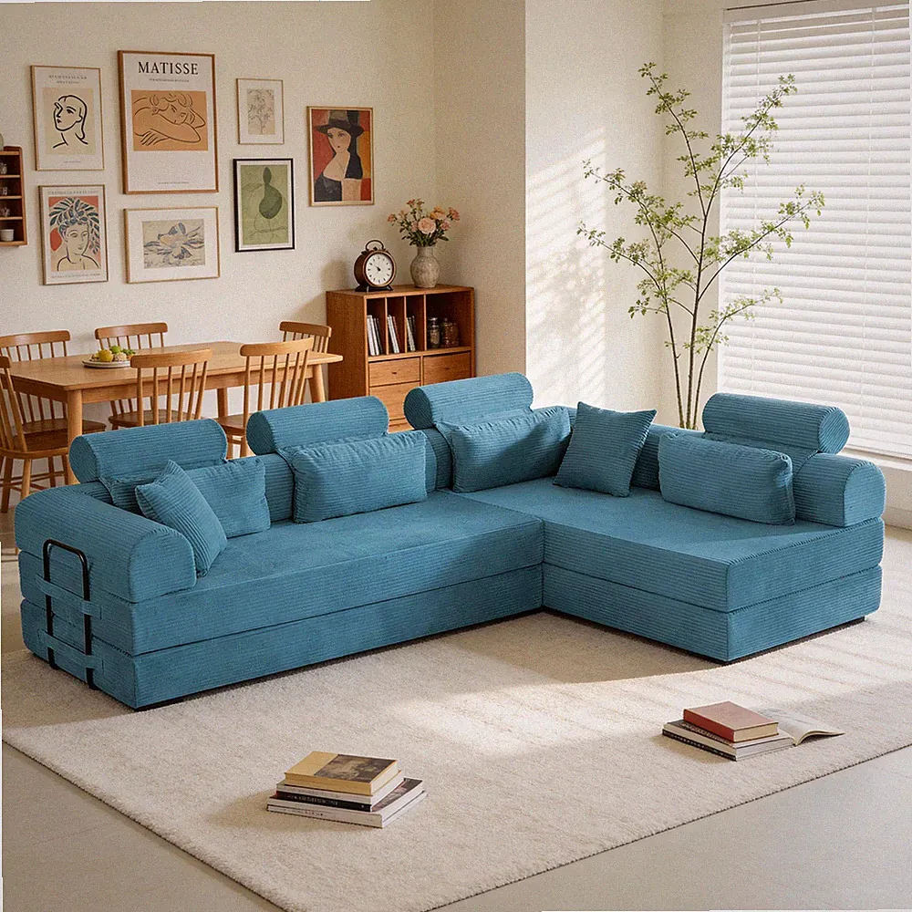 L shape Modular Sectional Sofa,Compressed Sectional Sofa Modern Minimalist Style