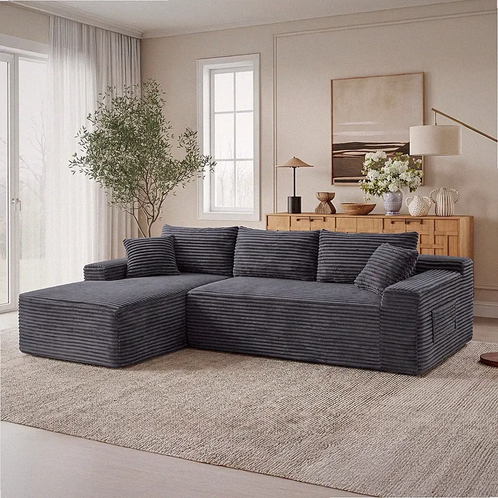 L-Shape Modular Sectional Sofa Couch w/Chaise Living Room Bedroom Corner Sofa
