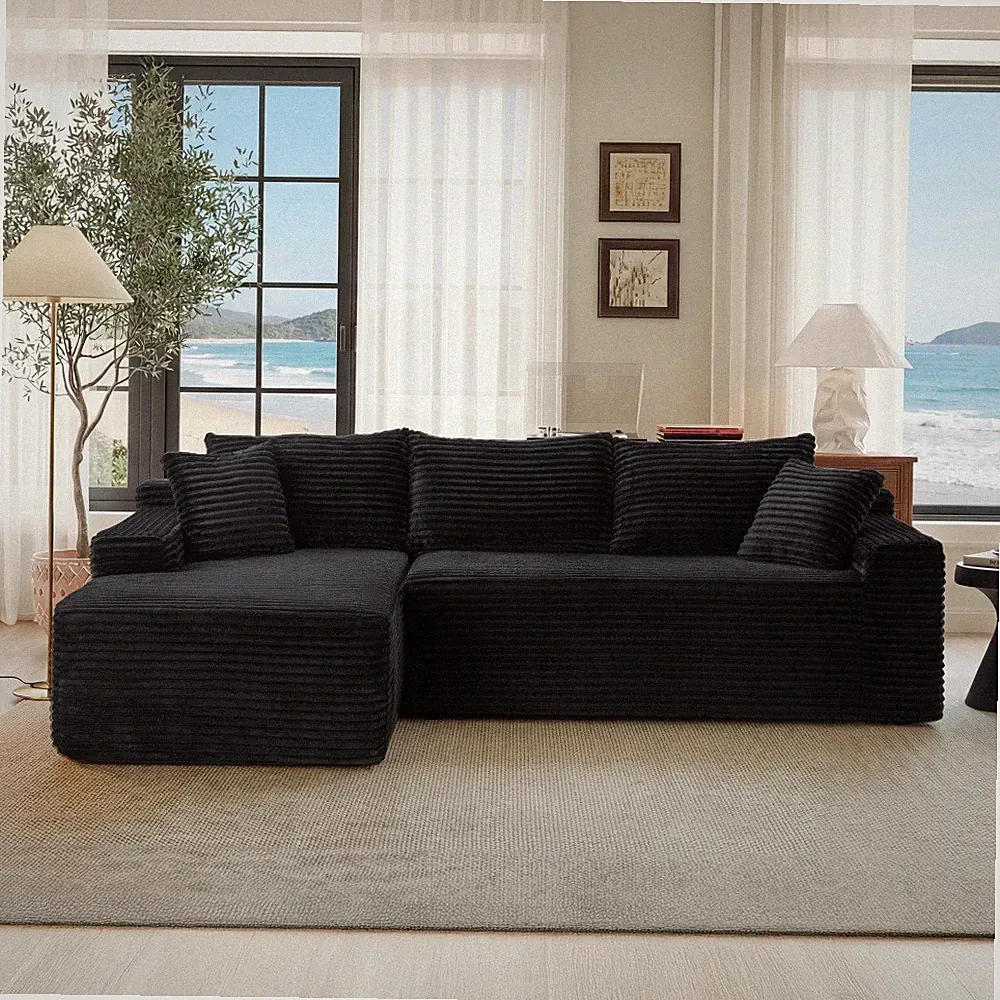 L-Shape Modular Sectional Sofa Couch w/Chaise Living Room Deep Seat No Assembly