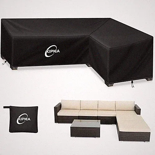 L-Shape Patio Furniture Covers Waterproof, 120"x90"(L-Shaped-Right Facing)