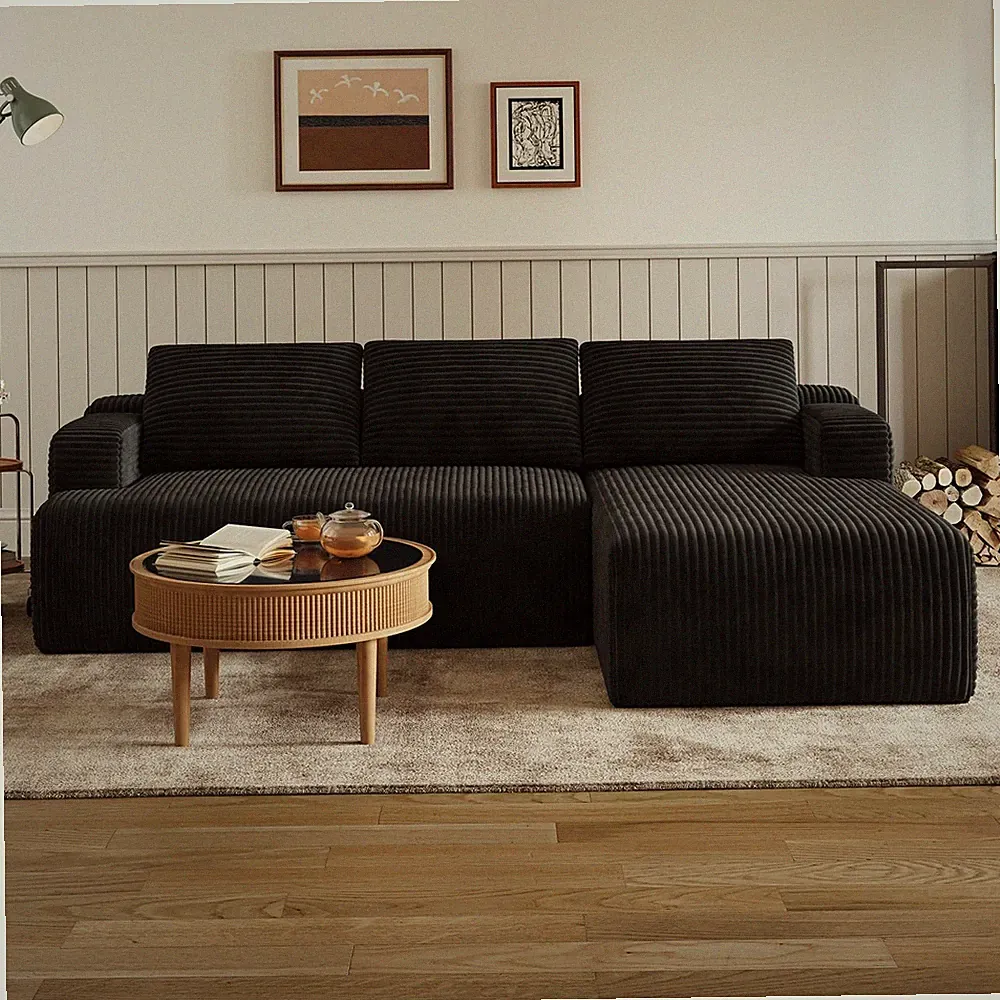 L-Shape Sectional Couches for Living Room with Smarts Coil® Support, 3 Seater...