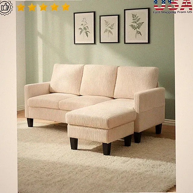 L Shape Sectional Sofa W/ Storage Ottoman Modern Comfortable Couch Living Room