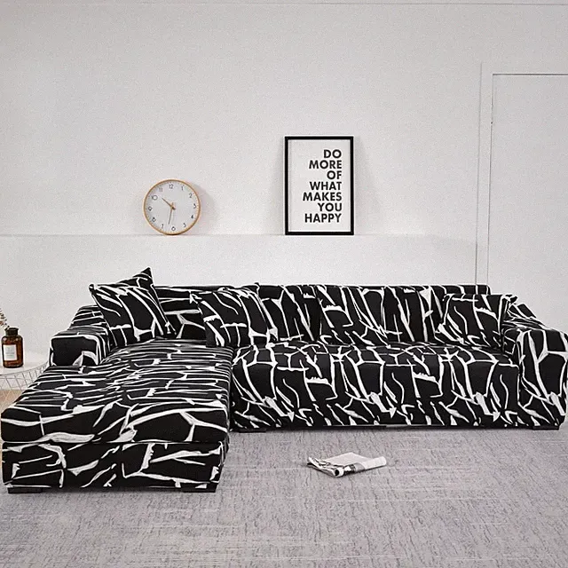 L Shape Sofa Cover, Sectional Couch Slipcover, Slip Covers with 4Pcs Pillowcases