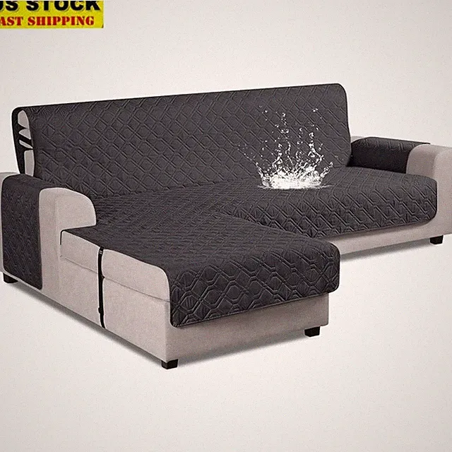 L Shape Sofa Cover Waterproof Pet Friendly Anti Slip Reversible Couch Protector