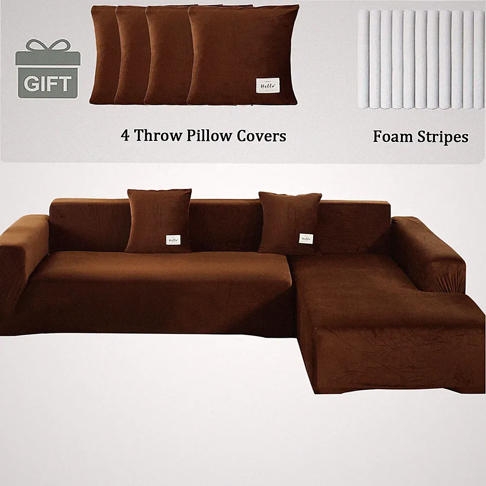 L Shape Sofa Covers 2 Piece 3+4 Seater Sectional Couch Slipcovers Protector