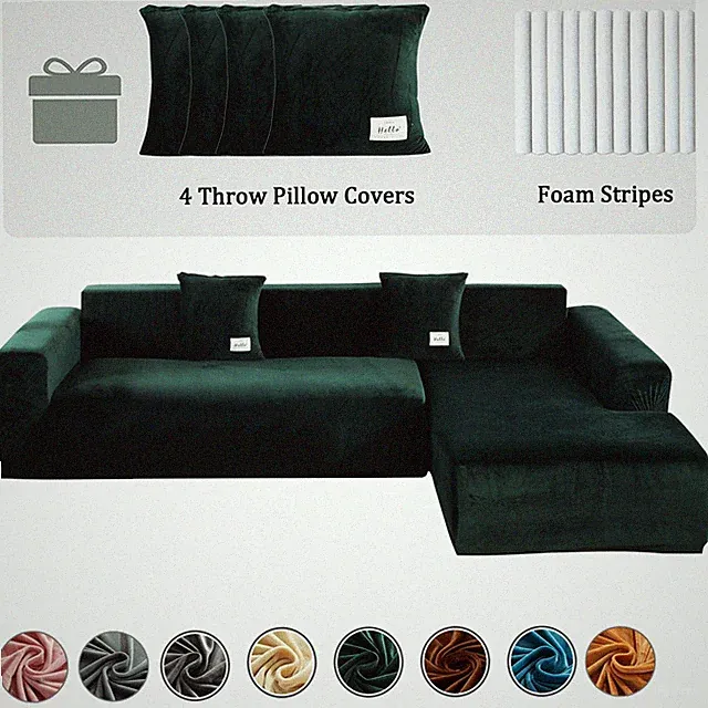 L Shape Sofa Covers 2 Piece 3+4 Seater Sectional Couch Slipcovers Protector