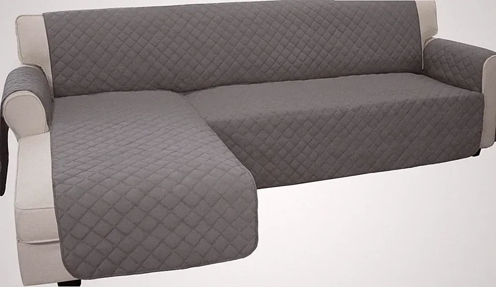 L Shape Sofa Slipcover - Sectional Couch Cover with Chaise Lounge & Reversible
