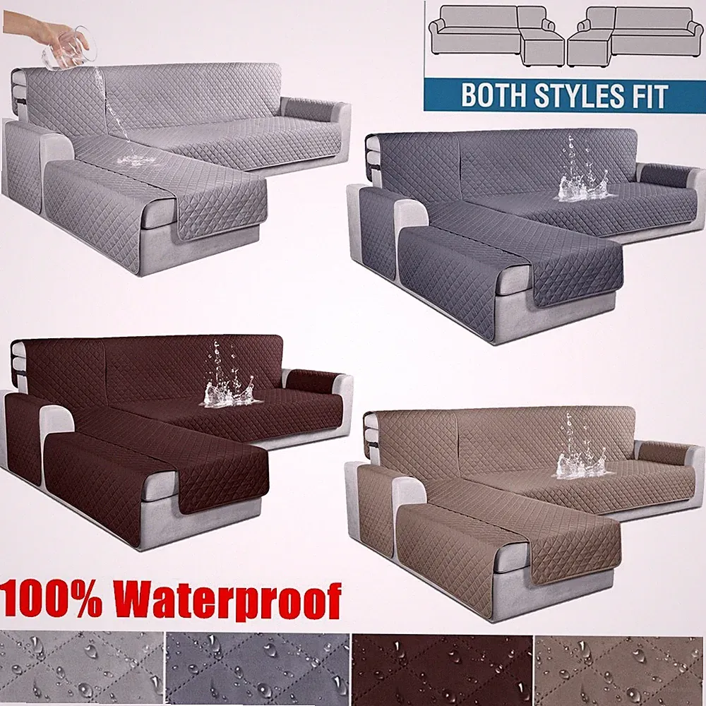 L-Shape Sofa Slipcover Sectional Removable Cover Waterproof Pet Couch Protector