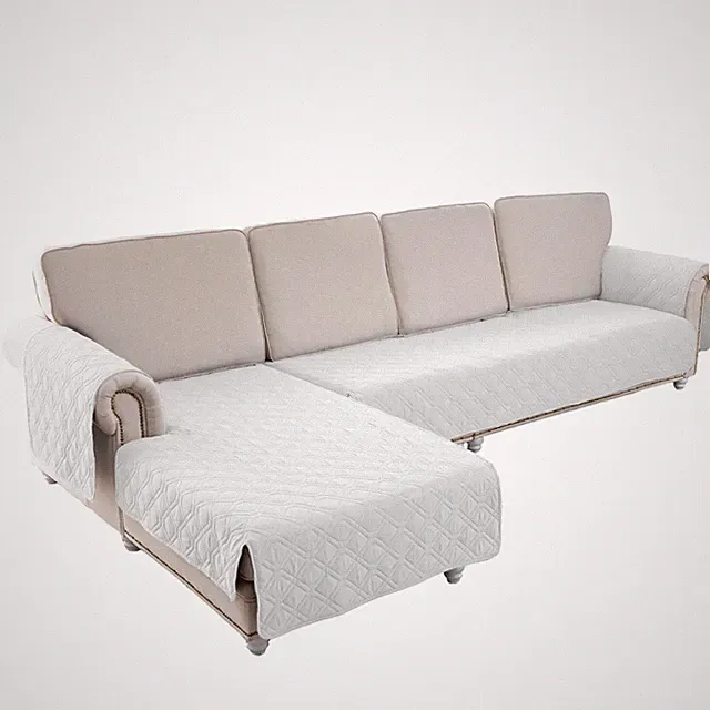 L Shape Waterproof Sofa Cover Sectional Couch Quilted Reversible Anti Slip Mat