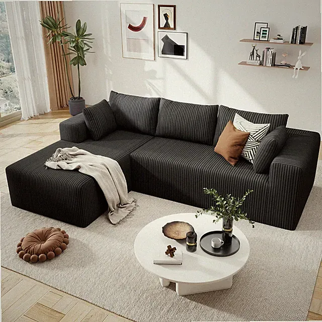 L-Shaped Boneless Couches for Living Room, 105" Cloud Couch with Oversized Chais