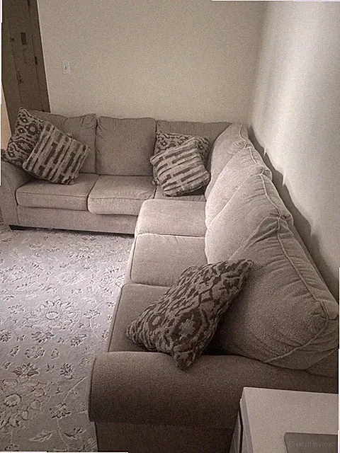L-Shaped Cloud Couch with Chaise and Cushion Beige Modular Sectional Sofa