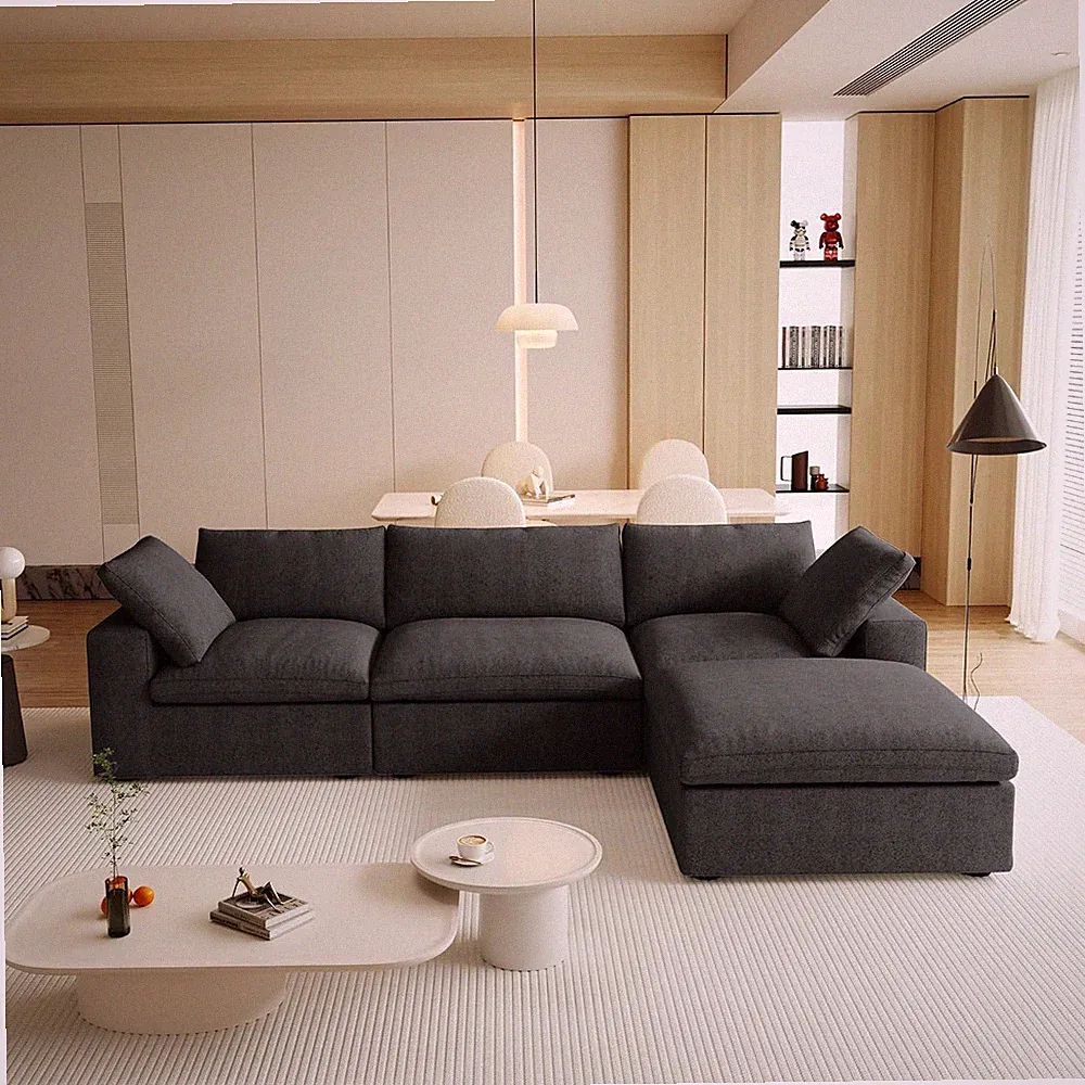 L-Shaped Cloud Sectional Couches for Living Room, Modular Convertible Sofa, Otto