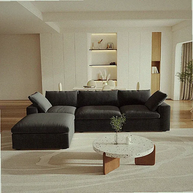 L-Shaped Cloud Sectional Couches for Living Room, Modular Convertible Sofa, Otto