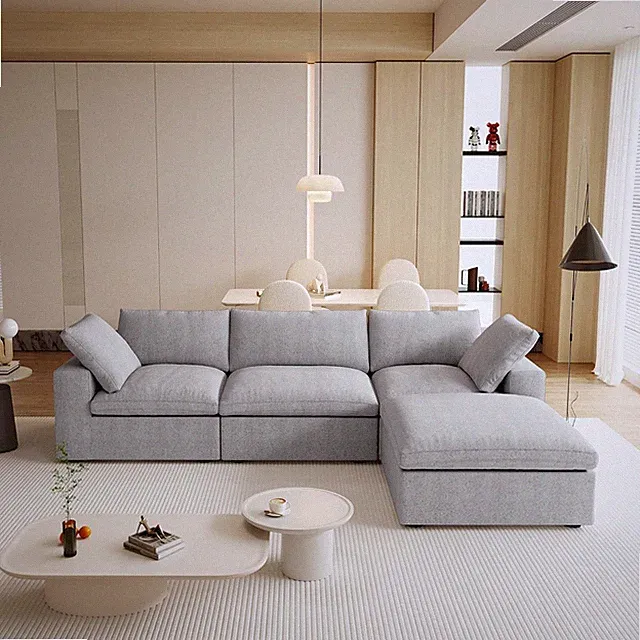 L-Shaped Cloud Sectional Sofa for Living Room, Modular Convertible Sofa, Modern