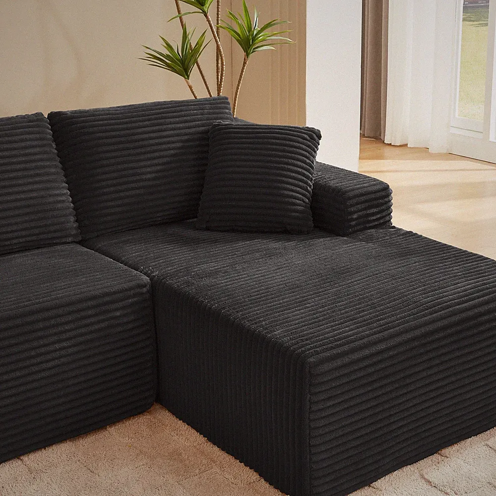 L-Shaped Cloud Sectional Sofa w/Deep Seat,No Assembly Required,Modular Couch