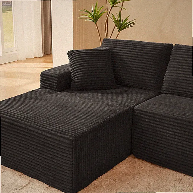 L-Shaped Cloud Sectional Sofa w/Deep Seat,No Assembly Required,Modular Couche