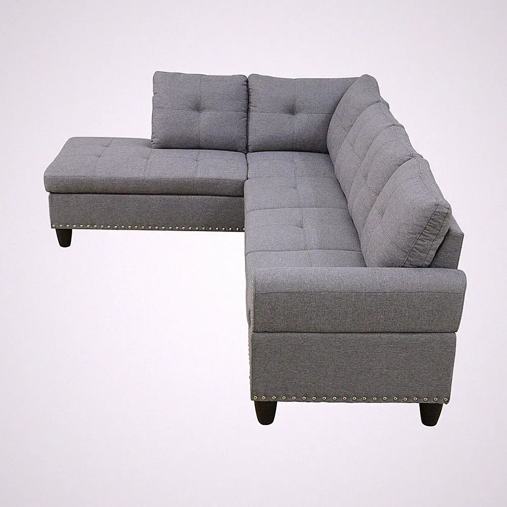 L-Shaped Convertible Sectional Sofa Couch w/Left Chaise, Cup Holder, Corner Sofa