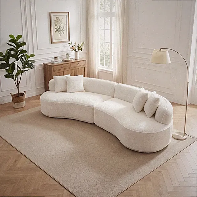 L-Shaped Corduroy Floor Sofa, Modular Boneless Couch, Compressed No Assembly